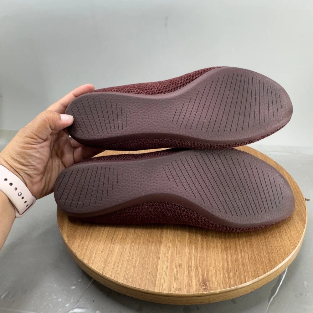 Allbirds Tree Breezers Womens 10.5 Burgundy Knit Ballet Flat Sustainable Slip On